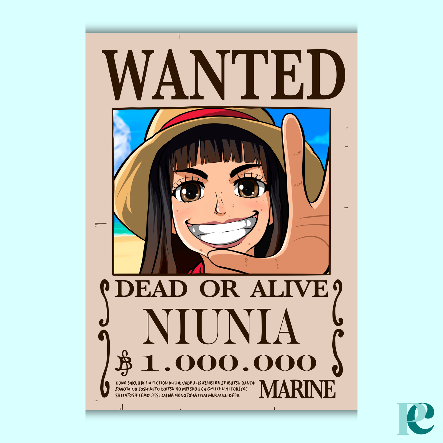 Portrait Wanted Personnalisé A3