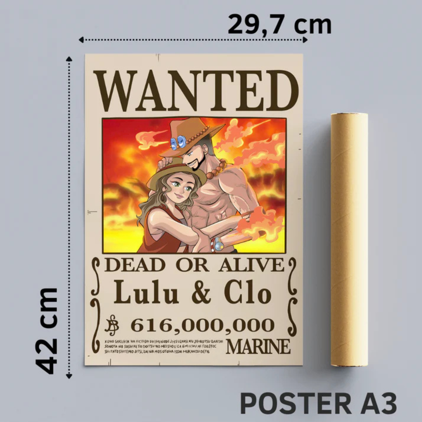 Portrait Wanted Personnalisé A3