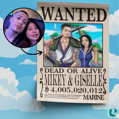 Portrait Wanted Personnalisé A3