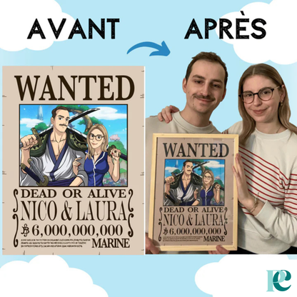 Portrait Wanted Personnalisé A3